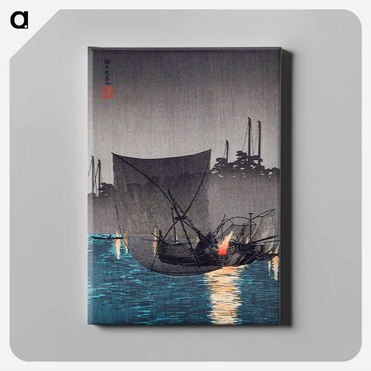 Tsukuda Island, Fishing Nets at Night - 高橋 弘明 Canvas.