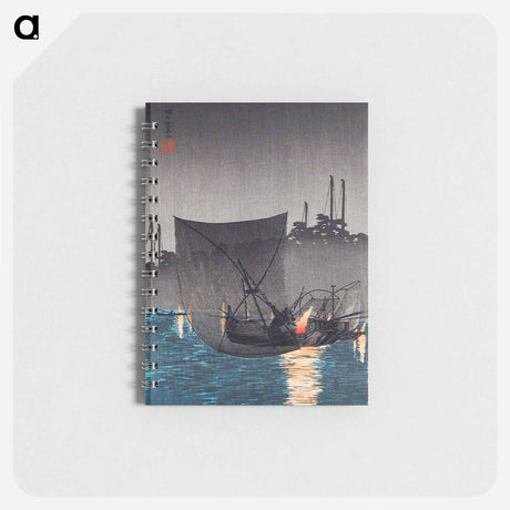 アートメモ帳-Tsukuda Island, Fishing Nets at Night - 高橋 宏明 Memo.