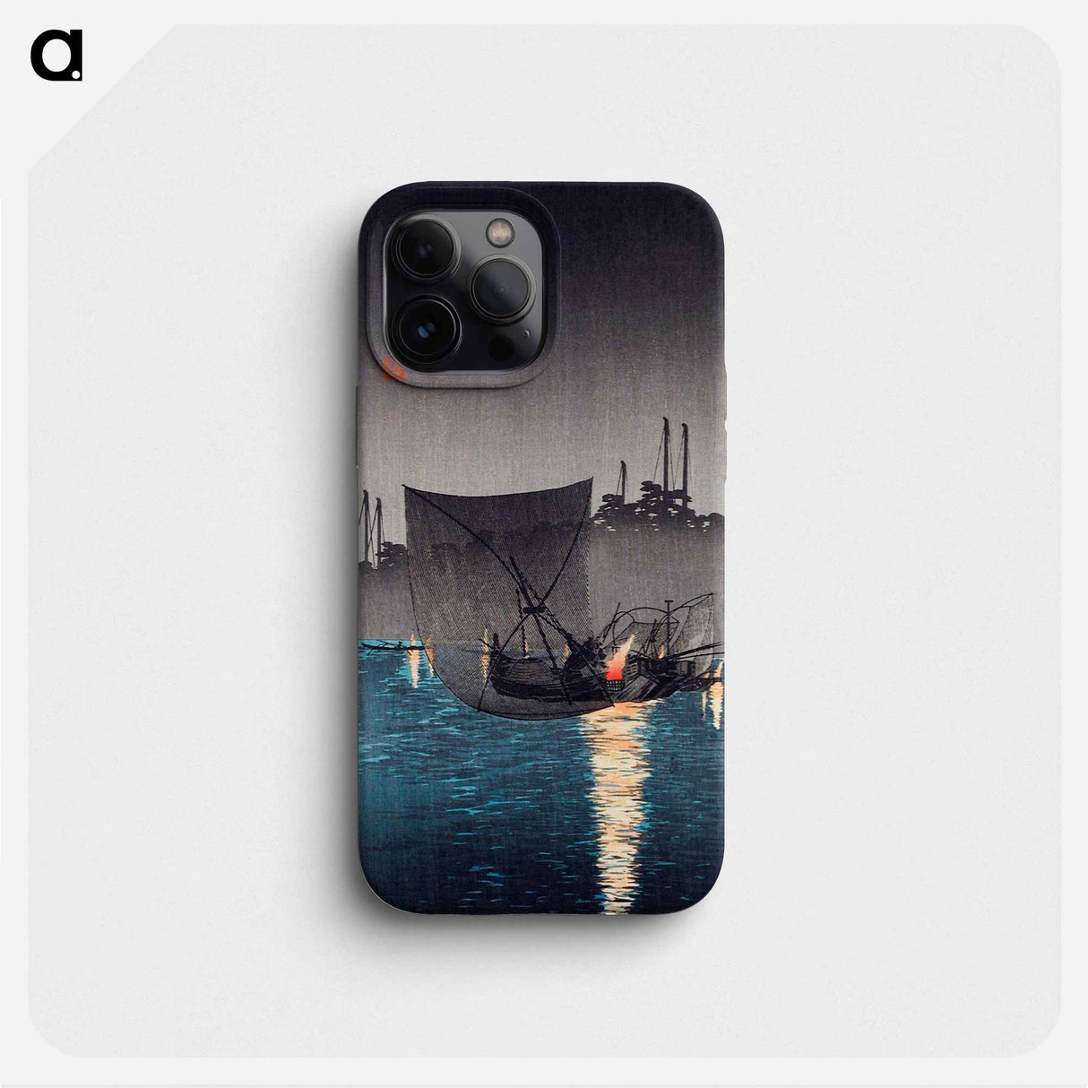 Tsukuda Island, Fishing Nets at Night - Hiroaki Takahashi Phone Case.