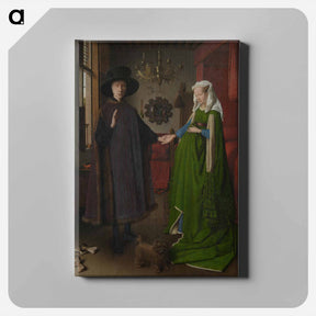 アートパネル-The Arnolfini Wedding. Portrait of Giovanni Arnolfini and his Wife Giovanna Cenami (The Arnolfini Marriage) - ヤン ファン エイク Canvas.
