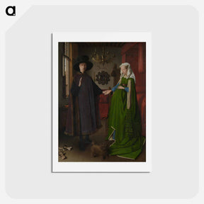 アートポストカード-The Arnolfini Wedding. Portrait of Giovanni Arnolfini and his Wife Giovanna Cenami (The Arnolfini Marriage) - ヤン ファン エイク Postcard.