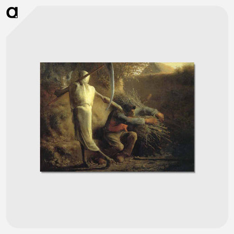 アートポストカード-Death and the woodcutter - ジャン フランソワ ミレー Postcard.