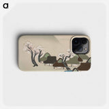 Village with cherry blossoms from Momoyogusa–Flowers of a Hundred Generations by Kamisaka Sekka - Kamisaka Sekka Phone Case.