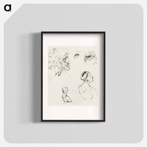 アートポスター-Sheet of Studies - レオナルド ダ ヴィンチ Poster.