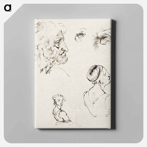 アートパネル-Sheet of Studies - レオナルド ダ ヴィンチ Canvas.