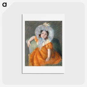 アートポストカード-Margot in Orange Dress - メアリー カサット Postcard.