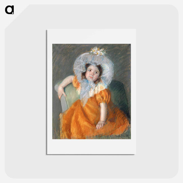 アートポストカード-Margot in Orange Dress - メアリー カサット Postcard.