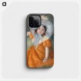 Margot in Orange Dress - メアリー カサット Phone Case.