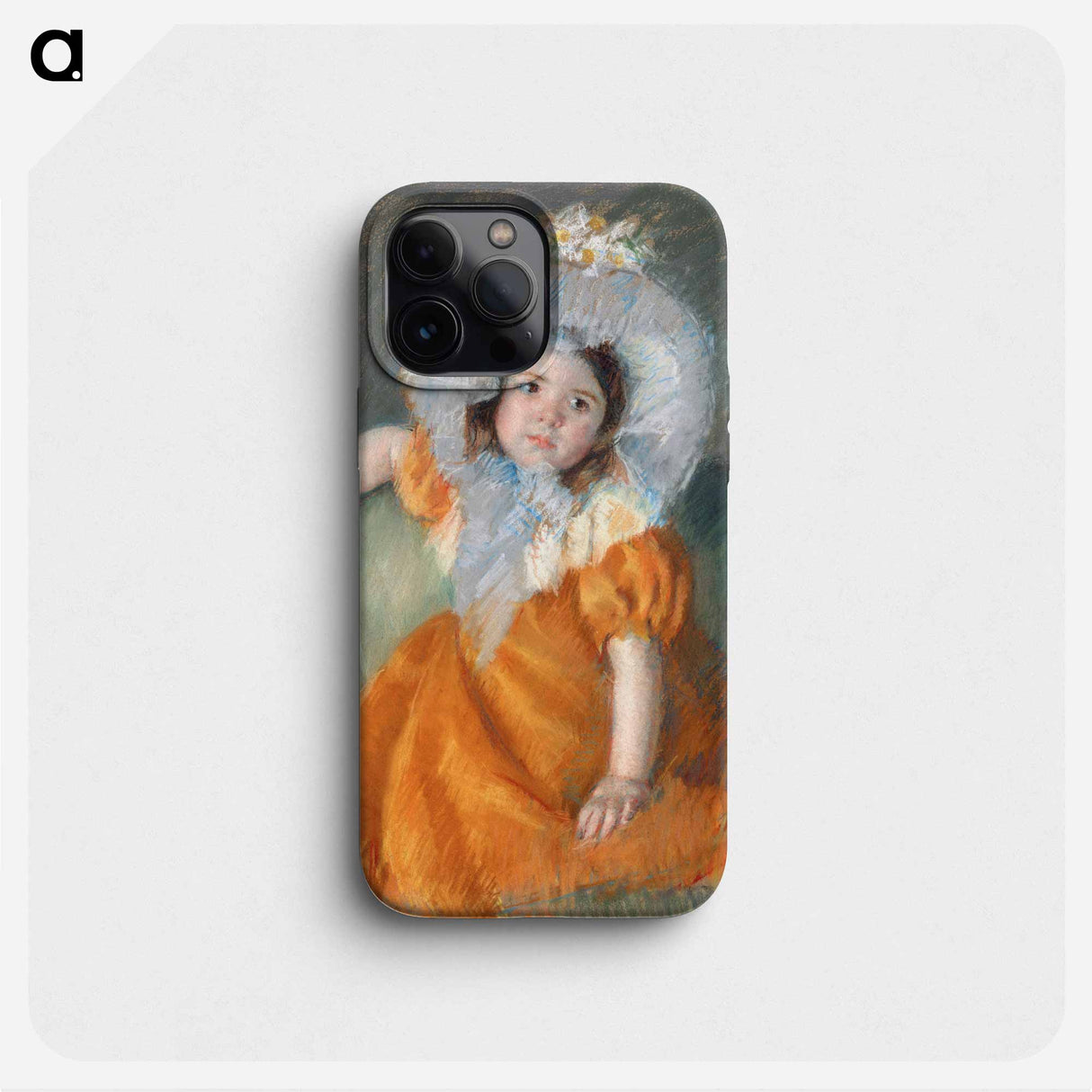 Margot in Orange Dress - メアリー カサット Phone Case.