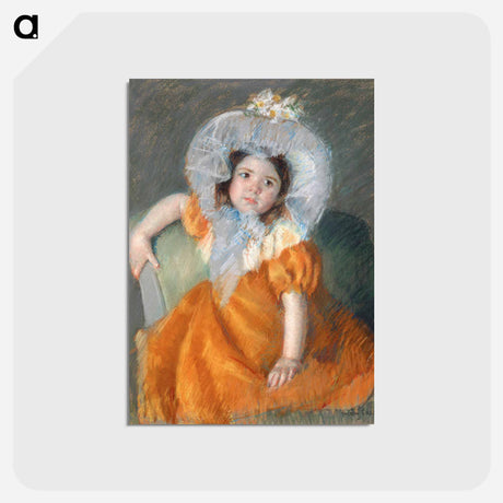 アートポストカード-Margot in Orange Dress - メアリー カサット Postcard.