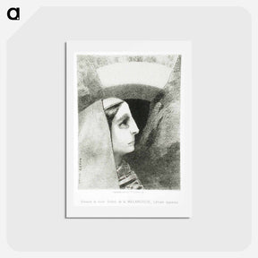 アートポストカード-À Edgar Poe (Devant le noir soleil de la Mélancolie, Lénore apparaît) - オディロン ルドン Postcard.