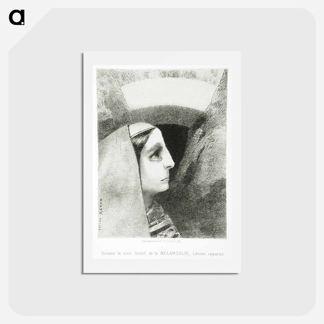 アートポストカード-À Edgar Poe (Devant le noir soleil de la Mélancolie, Lénore apparaît) - オディロン ルドン Postcard.