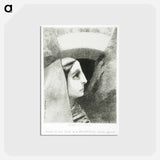 アートポストカード-À Edgar Poe (Devant le noir soleil de la Mélancolie, Lénore apparaît) - オディロン ルドン Postcard.
