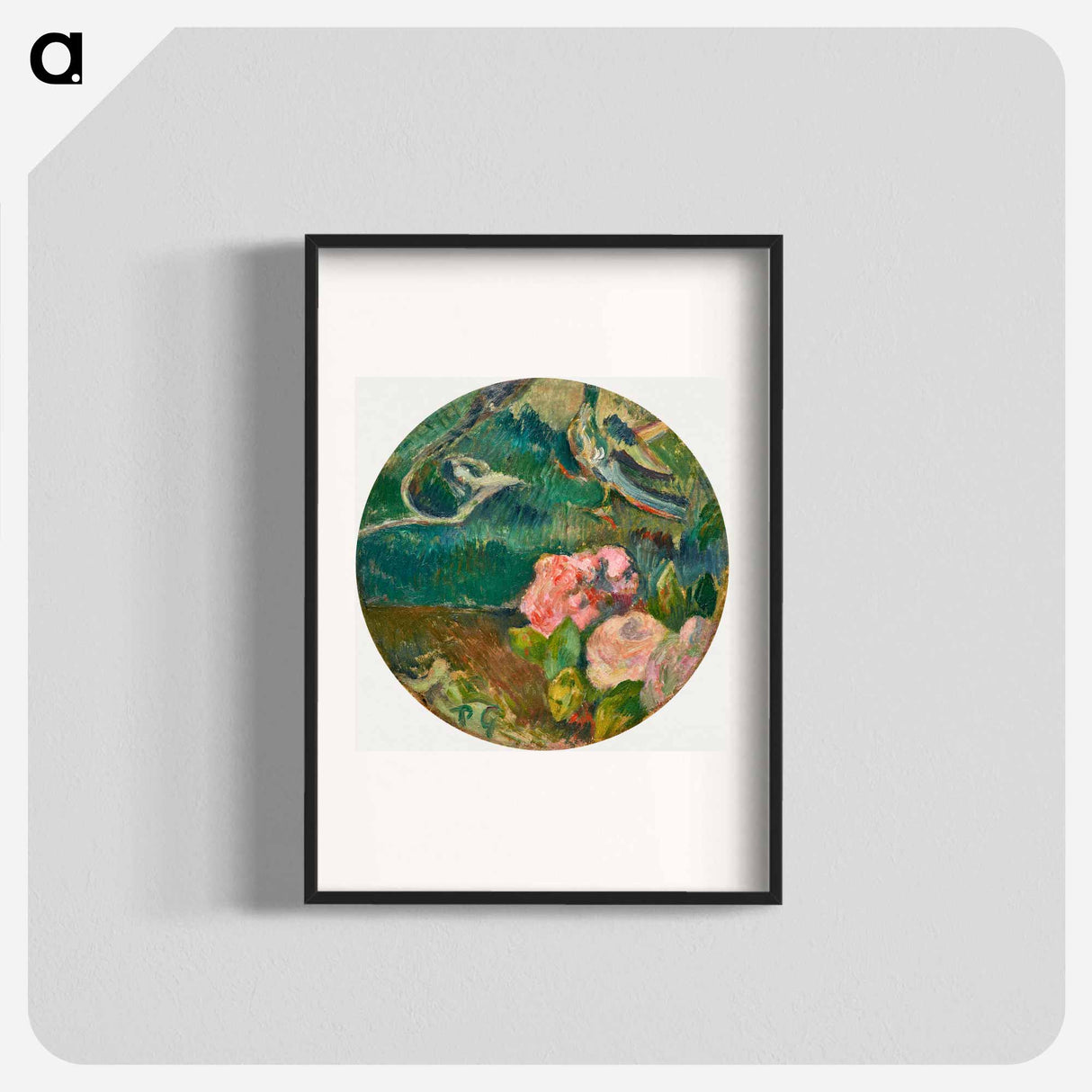 アートポスター-Flowers and Bird - ポール ゴーギャン Poster.
