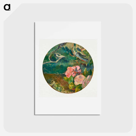 アートポストカード-Flowers and Bird - ポール ゴーギャン Postcard.