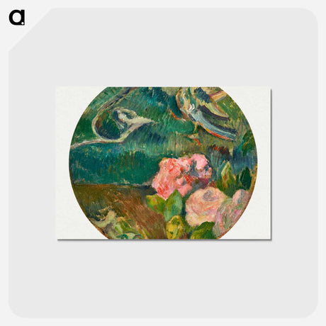アートポストカード-Flowers and Bird - ポール ゴーギャン Postcard.