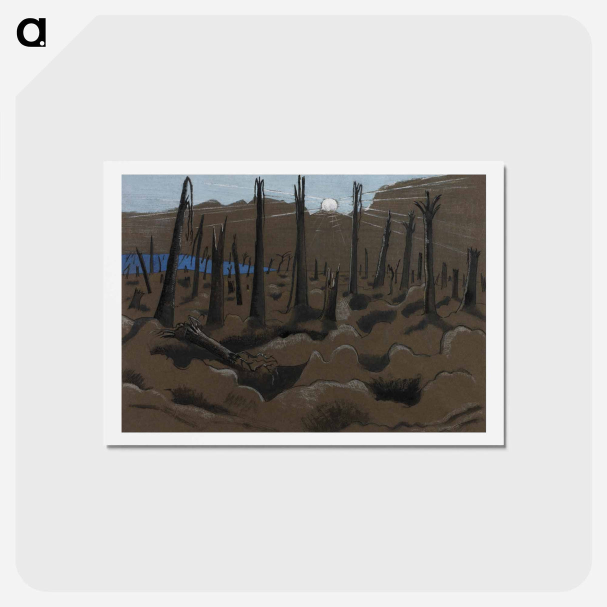 アートポストカード-Sunrise, Inverness Copse - ポール ナッシュ Postcard.