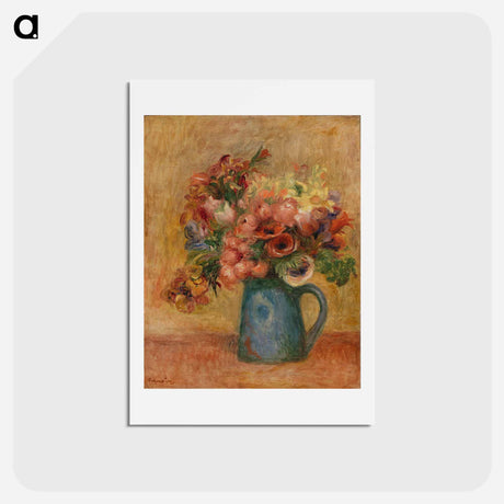 アートポストカード-Vase of Flowers - ピエール オーギュスト ルノワール Postcard.