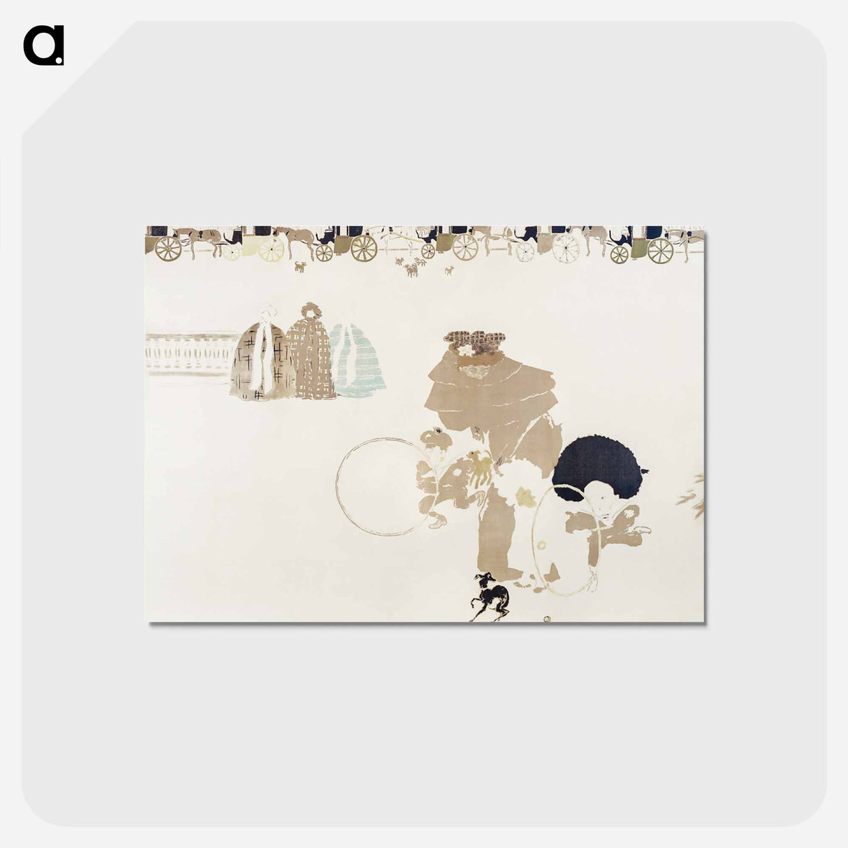 アートポストカード-Promenade des nourrices, frise des fiacres
 - ピエール ボナール Postcard.