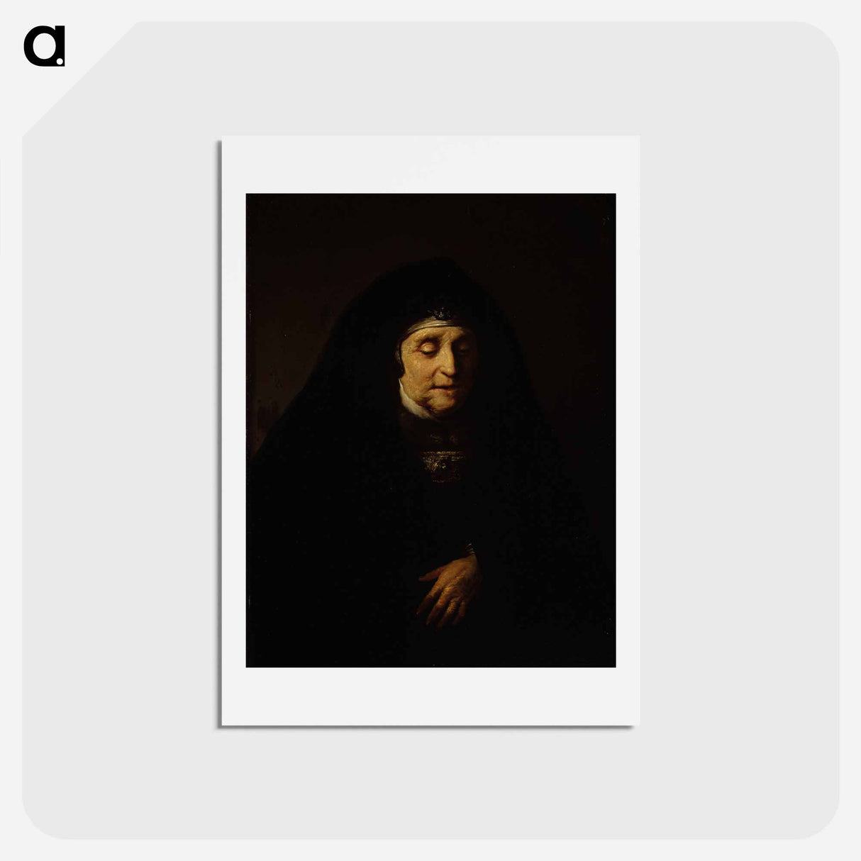 アートポストカード-Portrait of an aged woman in oriental costume by Rembrandt van Rijn - レンブラント ファン レイン Postcard.