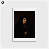 アートポストカード-Portrait of an aged woman in oriental costume by Rembrandt van Rijn - レンブラント ファン レイン Postcard.