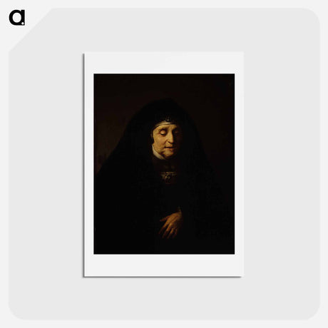 アートポストカード-Portrait of an aged woman in oriental costume by Rembrandt van Rijn - レンブラント ファン レイン Postcard.