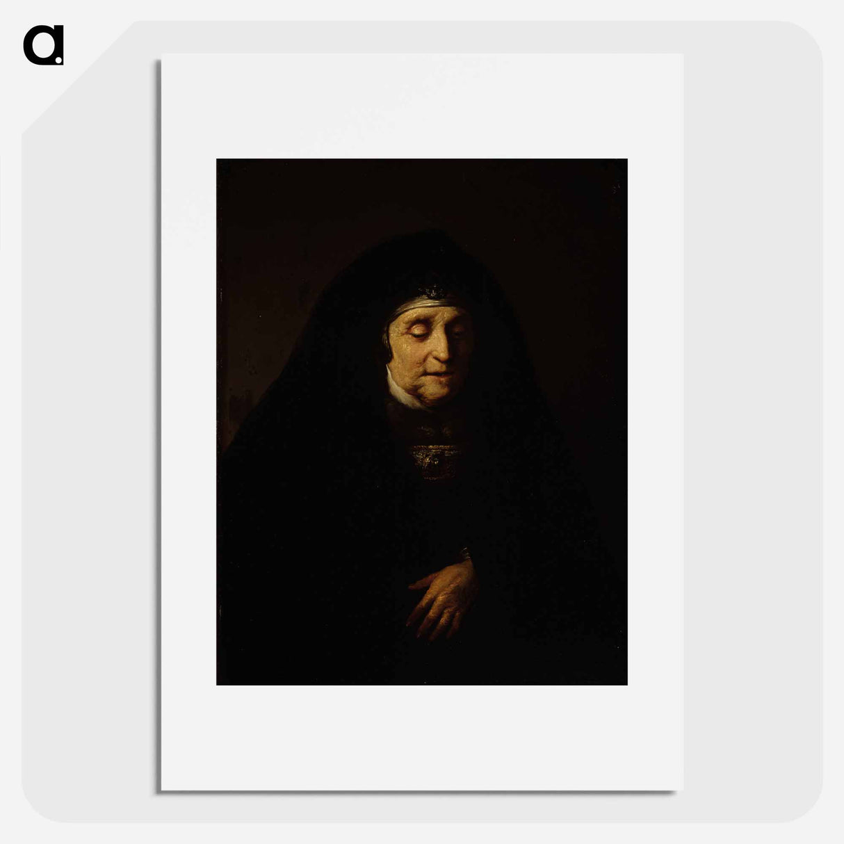 Portrait of an aged woman in oriental costume by Rembrandt van Rijn - Rembrandt van Rijn Poster.