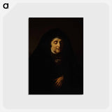 アートポストカード-Portrait of an aged woman in oriental costume by Rembrandt van Rijn - レンブラント ファン レイン Postcard.