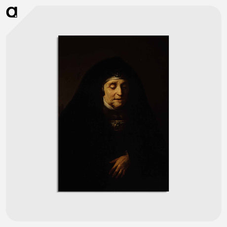 アートポストカード-Portrait of an aged woman in oriental costume by Rembrandt van Rijn - レンブラント ファン レイン Postcard.