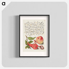 アートポスター-Pomegranate, Worm, and Peach
 - 書道のお手本 Poster.