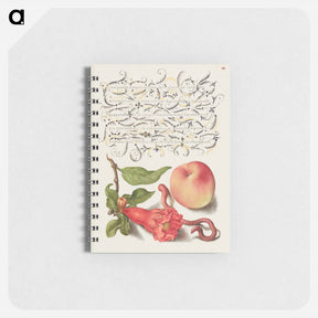 アートメモ帳-Pomegranate, Worm, and Peach
 - 書道のお手本 Memo.