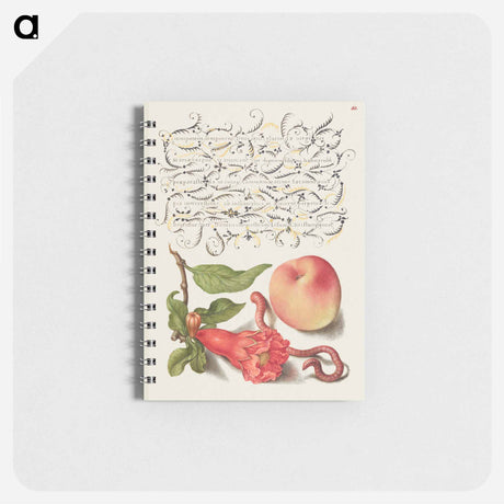 アートメモ帳-Pomegranate, Worm, and Peach
 - 書道のお手本 Memo.