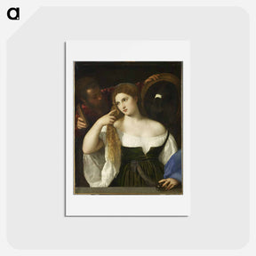 アートポストカード-Woman with a Mirror - ティツィアーノ ヴェチェッリオ Postcard.
