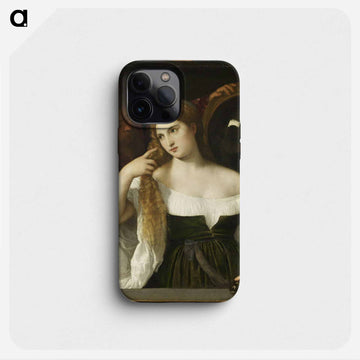Woman with a Mirror - ティツィアーノ ヴェチェッリオ Phone Case.