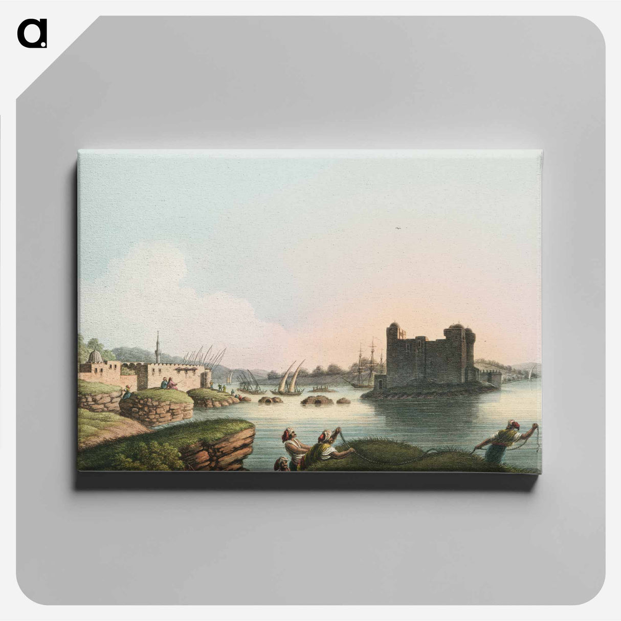 Port of Latachia - View of Ottoman territory Canvas.