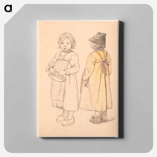 Two studies of a small Swedish boy from Leksand by Wilhelm Marstrand - Wilhelm Marstrand Canvas.