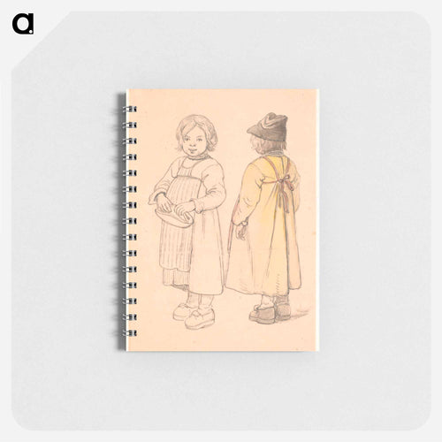 Two studies of a small Swedish boy from Leksand by Wilhelm Marstrand - Wilhelm Marstrand Memo.