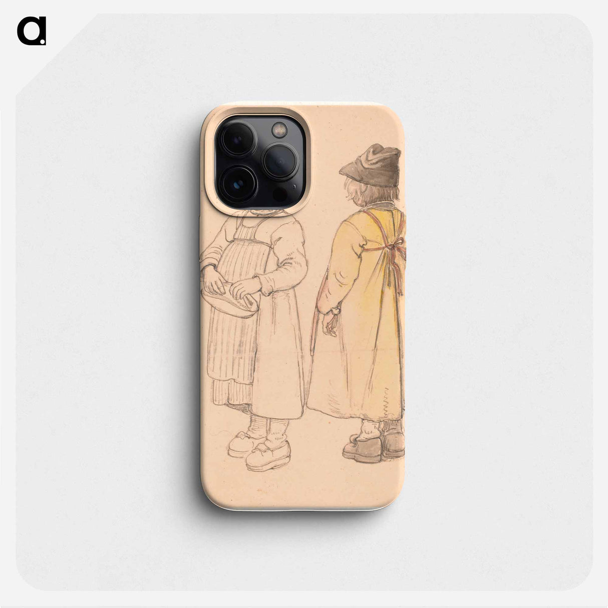 Two studies of a small Swedish boy from Leksand by Wilhelm Marstrand - Wilhelm Marstrand Phone Case.