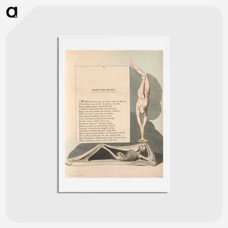 アートポストカード-Young's Night Thoughts, Page 19, Emblem of That Which Shall Awake the Dead - ウィリアム ブレイク Postcard.