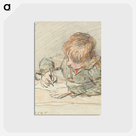アートポストカード-A Boy Writing - ウィリアム ヘンリー ハント Postcard.