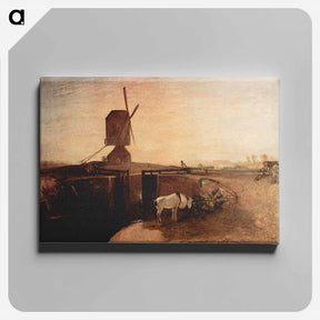 アートパネル-The big connection channel at Southall Mill - ウィリアム ターナー Canvas.