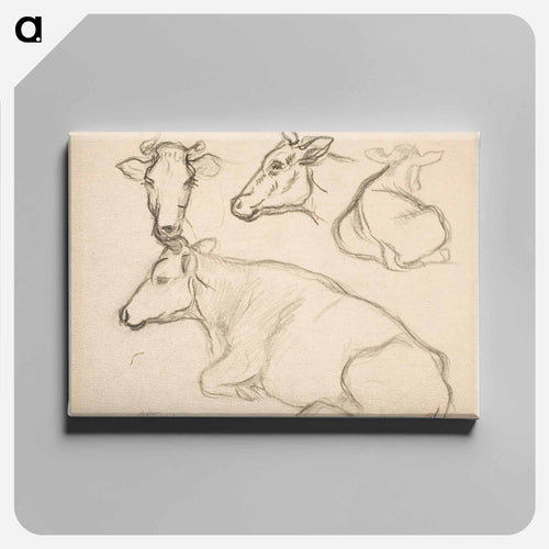 Lehmäharjoitelmia - アルフレッド ウィリアム フィンチ Canvas.