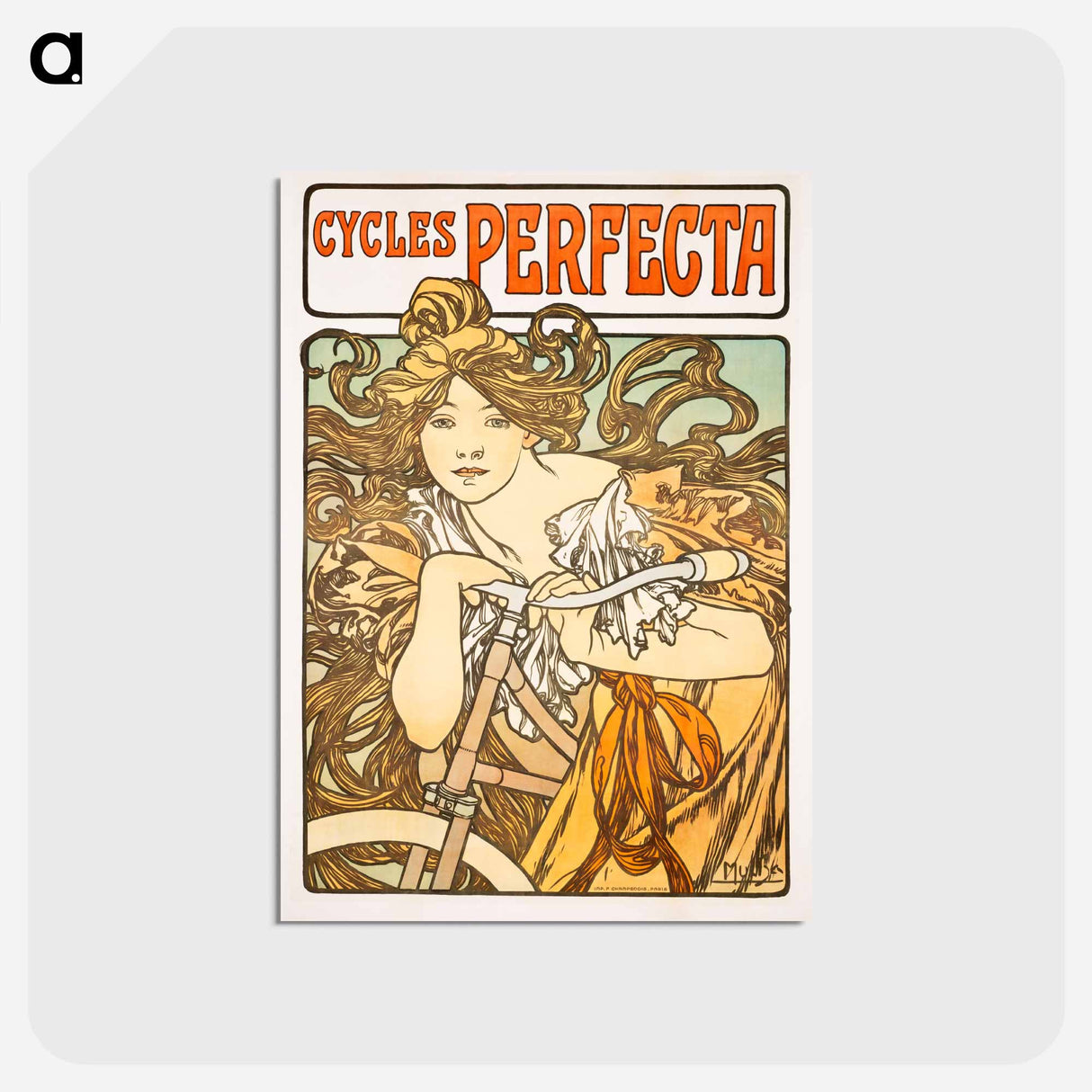 アートポストカード-Cycles Perfecta - アルフォンス ミュシャ Postcard.