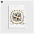 アートポストカード-Compass rose detail from 1748 Bowen Mariner’s Compass and Armillary Sphere - アンティーク地図 Postcard.
