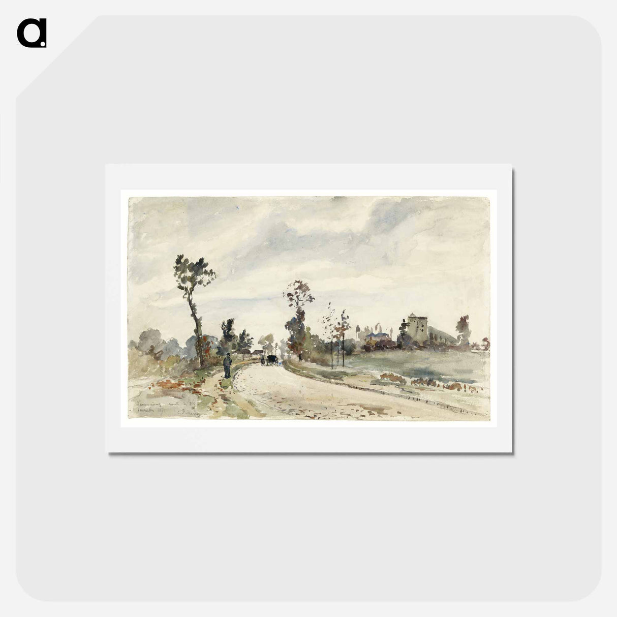 アートポストカード-Louveciennes, Route de Saint-Germain - カミーユ ピサロ Postcard.