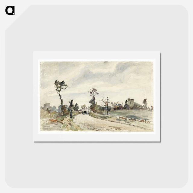 アートポストカード-Louveciennes, Route de Saint-Germain - カミーユ ピサロ Postcard.