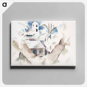 アートパネル-Bermuda No. 1, Tree and House - チャールズ デムス Canvas.