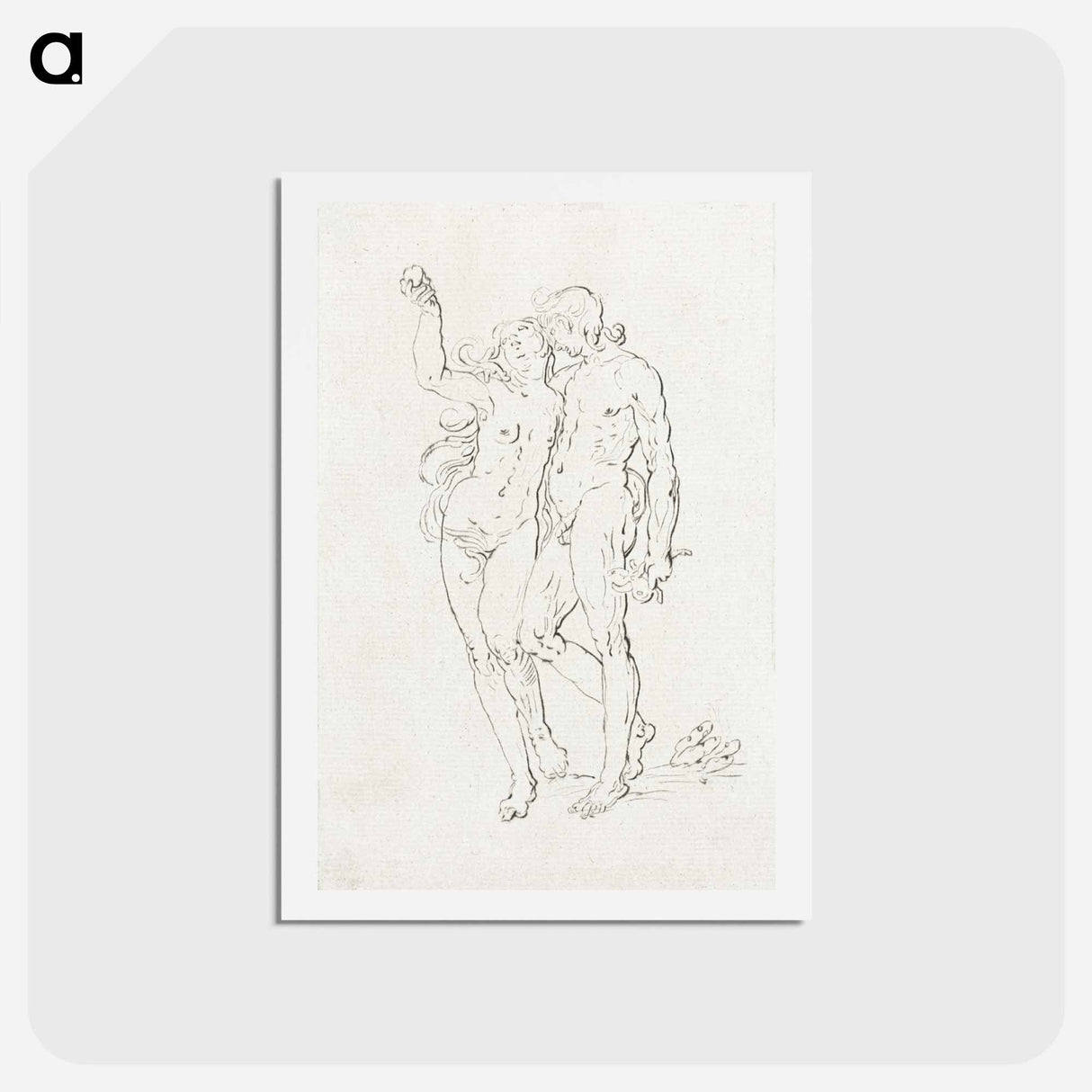 アートポストカード-Adam and Eve
 - コルネリス プロース ファン アムステル Postcard.