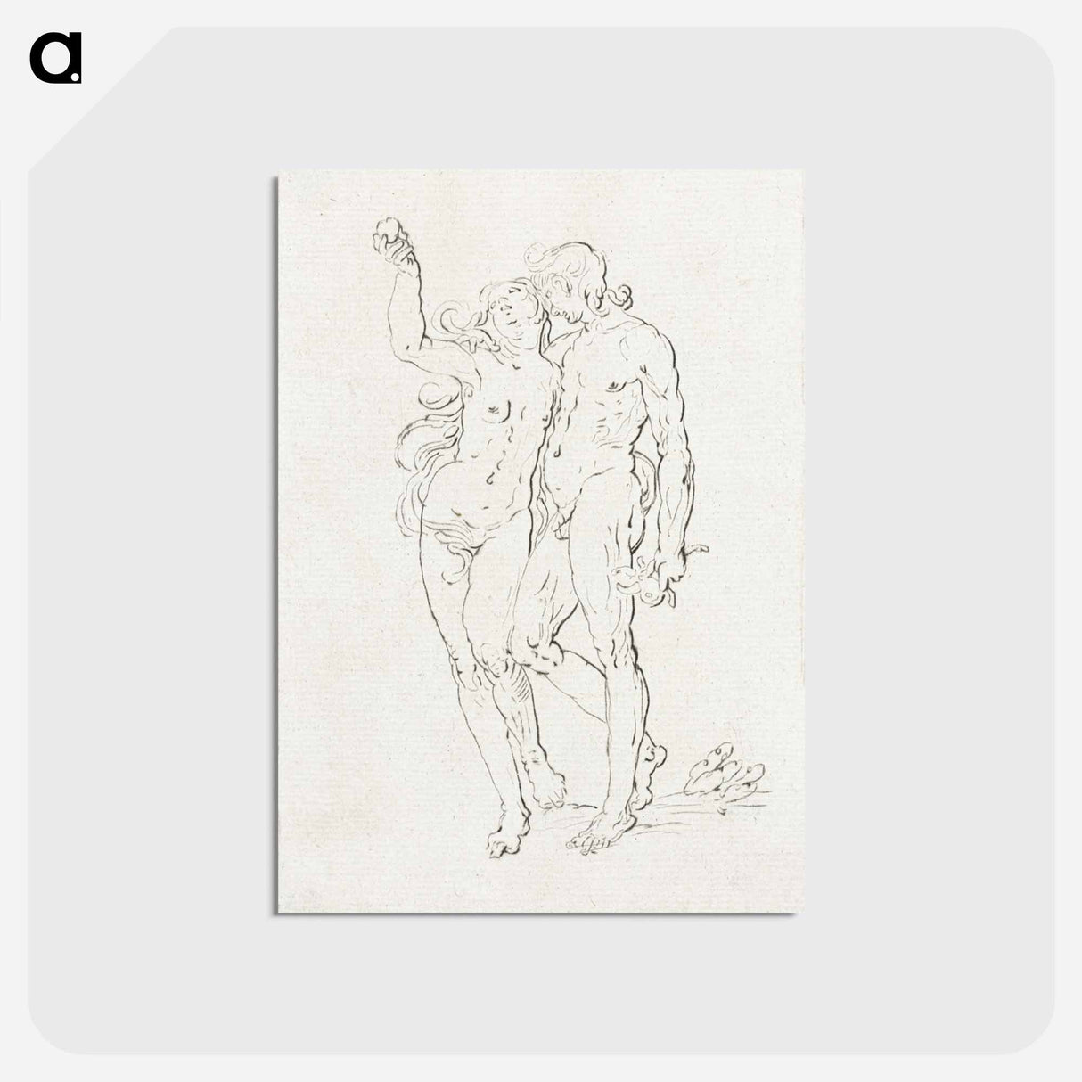 アートポストカード-Adam and Eve
 - コルネリス プロース ファン アムステル Postcard.