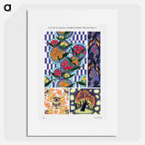 Floral colorful background, vintage art deco & art nouveau background, plate no. 13. - E.A.セギー Poster.